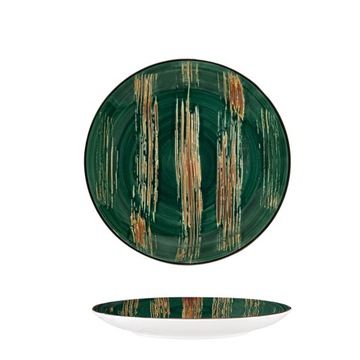Talerz obiadowy porcelanowy zielony 28 cm