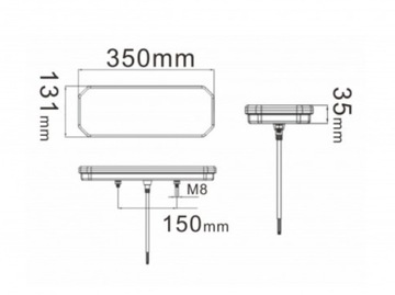 Фонарь задний комбинированный светодиодный плавающего направления, комплектация для грузового полуприцепа