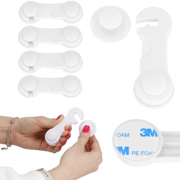 4x ЗАМОК НАДЕЖНЫЙ ДЛЯ ДВЕРЕЙ ХОЛОДИЛЬНИКА, ЯЩИКОВ ШКАФА, МЕБЕЛИ 3М БЕЛЫЙ