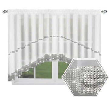 ШТОРА С ЦИРКОНИЙНЫМ БАНТОМ 300х150, ВУАЛЬНАЯ ЛЕНТА