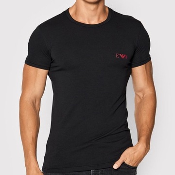 Emporio Armani t-shirt koszulka męska czarna crew-neck S