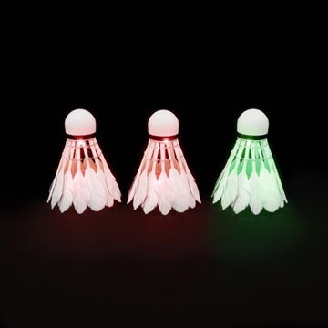 NILS Набор из 3 перьевых воланов для бадминтона со светодиодной подсветкой