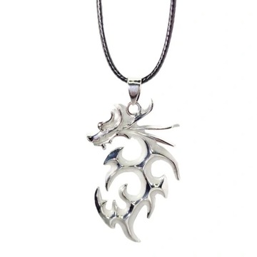 Gothic Necklace Dragon Necklace Pendant Blue Light