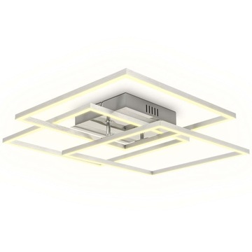 LAMPA SUFITOWA LED 40W - CHROM - barwa CIEPŁA - SALON - KUCHNIA - MODERN