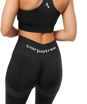 Legginsy damskie sportowe getry wysoki stan allure Carpatree M czerń melanż