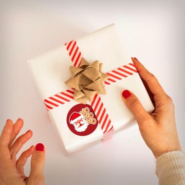 РОЖДЕСТВЕНСКИЕ НАКЛЕЙКИ С РОЖДЕСТВОМ ДЕКОРАТИВНЫЕ ДЛЯ ПОДАРКОВ РОЖДЕСТВЕНСКИЙ НАБОР 24 ШТ.