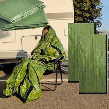 ЛЕГКАЯ ТЕРМОСПАСАТЕЛЬНАЯ ПАЛАТКА СПАСАТЕЛЬНАЯ ФОЛЬГА ЗЕЛЕНОЕ ОДЕЯЛО ДЛЯ ВЫЖИВАНИЯ NRC