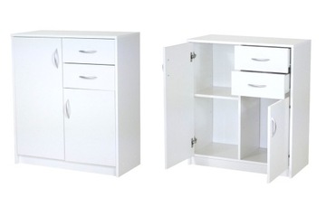 KOMODA, SZAFKA 2D 2S BIAŁA SARAMEBLE