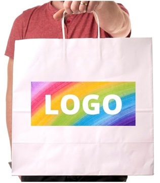 TORBY z WŁASNYM NADRUKIEM kolor LOGO a3+ BIAŁE 100