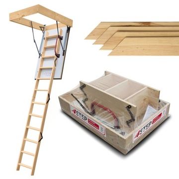 PASYWNE Schody EXTRA 0,86 W/m2K 46mm 100x70 H275cm +listwy maskujące ZESTAW
