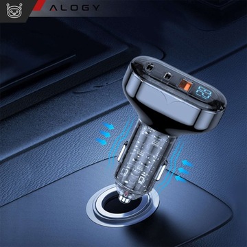 Mocna Szybka Ładowarka Samochodowa 2x USB-C C + USB QC PD 72W + ETUI