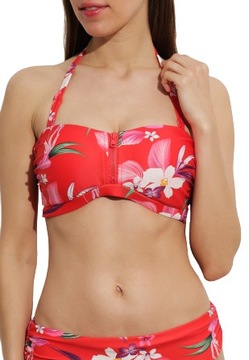Czerwony strój kąpielowy sportowy z zamkiem bikini push up LingaDore 36B