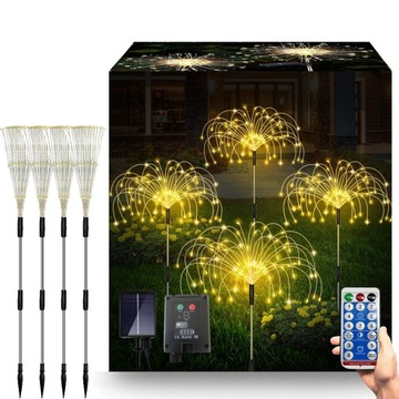 4SZT LAMPA SOLARNA OGRODOWA DMUCHAWCE FAJERWERKI OZDOBA 480 LED PILOT