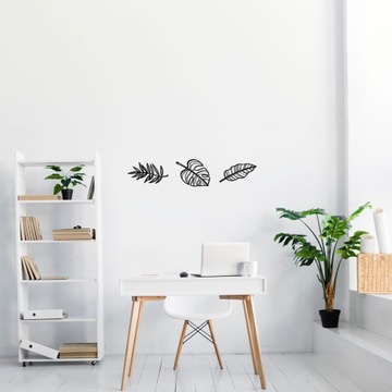 Liście palmy monstera zestaw 3 ozdób ściennych 3D