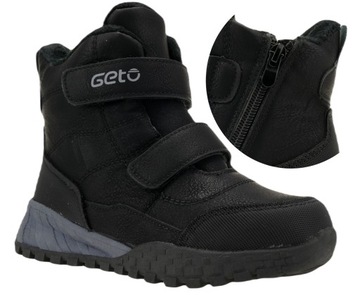Buty zimowe na rzepy, ocieplane, black 32 P5-177