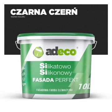 Farba Elewacyjna Silikatowo Silikonowa kolor black CZARNA CZERŃ 10l