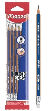 ZESTAW OŁÓWEK Z GUMKĄ 6 sztuk BlackPeps BLUE HB