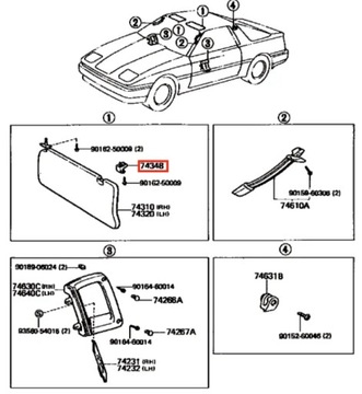 TOYOTA SUPRA MK3 SADA 2 KLIPSOW DO KRYTŮ PROTISLUNEČNÍ