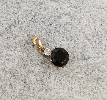64821 ZAWIESZKA POZŁACANA 19/8 MM czarny 