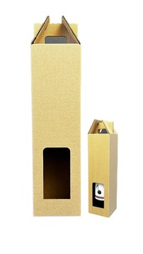 OPAKOWANIE KARTONIK PUDEŁKO NA WINO BUTELKĘ WINA Z RĄCZKĄ 85x85x320mm