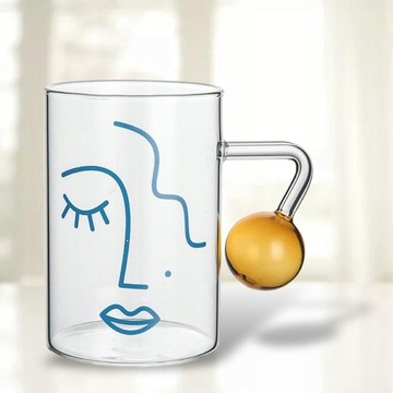 Кружка из цельного стекла с шариковой ручкой Cold
