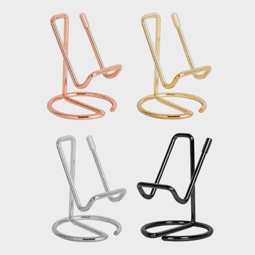 Визитница настольная, маленькая металлическая подставка для визиток, золото