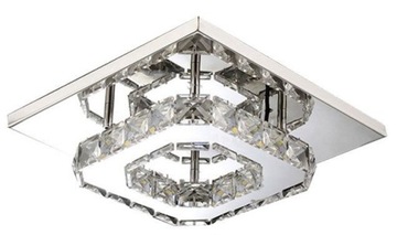 Lampa Plafon Kryształowy LED Kwadrat Neutralny