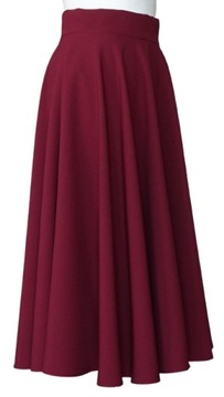 Бордовая ЮБКА МИДИ С КРУГОМ СИНЯЯ 34 XS