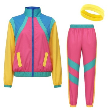 НАряд в стиле дискотека 80-х годов 90-х Фитнес-футболка в стиле ретро-фитнеса XS S