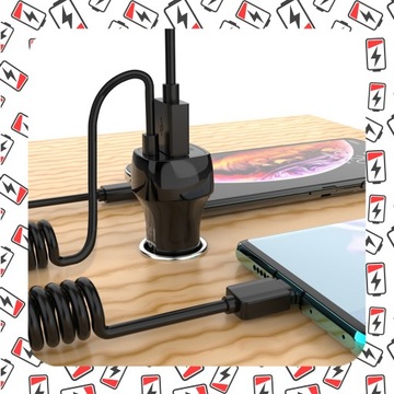 ЗАРЯДНЫЙ КАБЕЛЬ 3В1 ПРИЖИГАЛКА TYPE-C LIGHTNING MICROUSB ДЛЯ АВТОМОБИЛЯ 1М