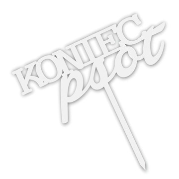 Topper ślubny TŚB-48-Koniec psot Ślub Wesele Biały