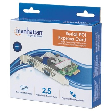 Adapter Manhattan Kontroler PCIe 2x RS-232 RS232