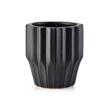 DONICZKA CERAMICZNA OSŁONKA DONICA CZARNA GLAMOUR