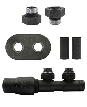 Zawory termo 50mm TWINS antracyt lewy GZ1/2 AiO