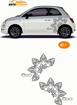 NAKLEJKI naklejka na samochód FIAT 500 MODEL 7
