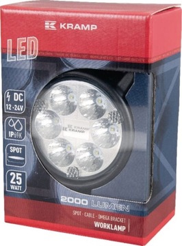Lampa robocza LED do Deutz-Fahr okrągła 25W 2000 lm 10/30V światło skupione
