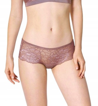 Triumph majtki koronkowe brązowe cynamonowe Peony Florale Hipster r. 36