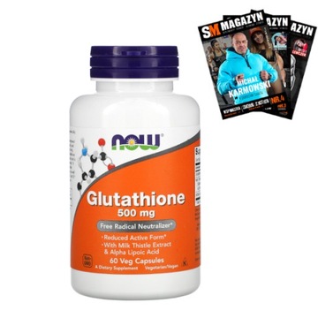 NOW FOODS GLUTATION 500MG OSTROPEST NA TOKSYNY 60K