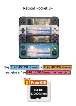 Retroid Pocket 3 Портативный игровой автомат в стиле ретро с сенсорным экраном 4,7 дюйма и 4G