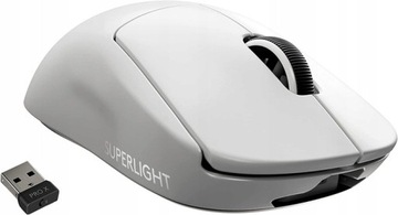 Myszka Logitech G Pro X Superlight biała + gripy + slidery esport tiger