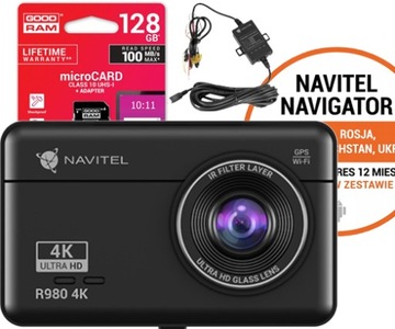 Wideorejestrator NAVITEL R980 4K GPS sensor SONY + karta 128GB