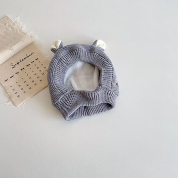 Autumn Winter Ins Korean Hat for Infant Warm Kniting Windproof Beanie