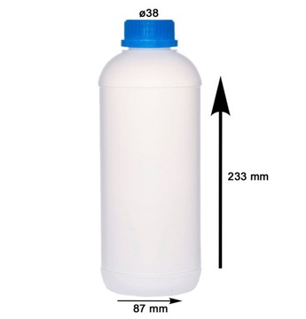 Пластиковая бутылка из полиэтилена высокой плотности объемом 1 л с крышкой для жидкостей и масел.
