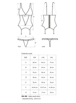 Obsessive Emperita gorset + stringi L/XL