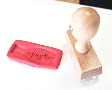 Precyzyjny stempel do gliny 20 mm akrylowy TWOJE LOGO, TEKST, GRAFIKA, WZÓR