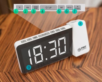 РАДИО БУДИЛЬНИК С ПРОЕКТОРОМ радиобудильник БОЛЬШИЕ ЦИФРЫ