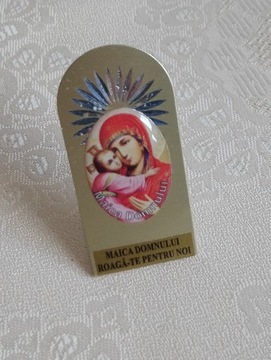 Mały włoski obrazek w metalu Matki Boskiej z Nazaretu