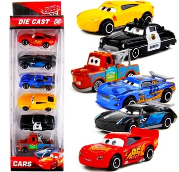 AUTA CARS ZESTAW 6 SAMOCHODÓW DISNEY PIXAR DIE-CAST ZABAWKI