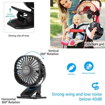 Настольный вентилятор, беспроводной напольный вентилятор + USB-зажим на 2500 мАч