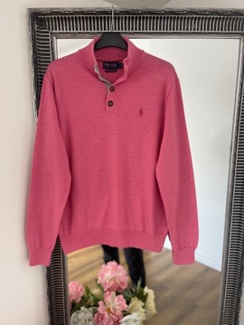 Polo Golf Ralph Lauren różowy wełniany sweter M idealny premium
